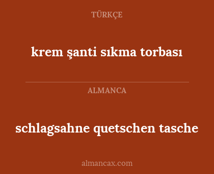 schlagsahne quetschen tasche - krem şanti sıkma torbası