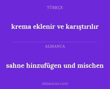 krema eklenir ve karıştırılır - sahne hinzufügen und mischen