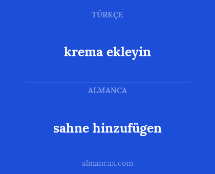 krema ekleyin - sahne hinzufügen
