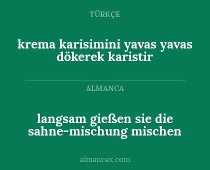 krema karisimini yavas yavas dökerek karistir - langsam gießen sie die sahne-mischung mischen