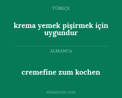 krema yemek pişirmek için uygundur - cremefine zum kochen