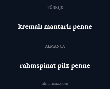rahmspinat pilz penne - kremalı mantarlı penne