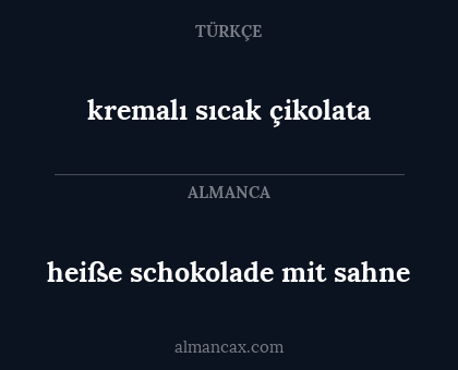 heiße schokolade mit sahne - kremalı sıcak çikolata