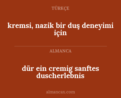 kremsi, nazik bir duş deneyimi için - dür ein cremig sanftes duscherlebnis