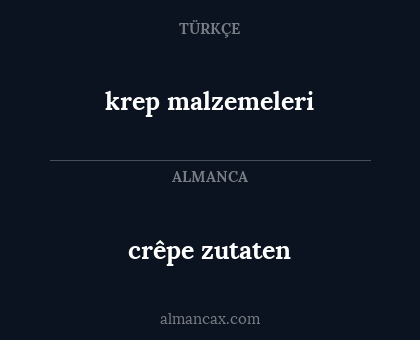 krep malzemeleri - crêpe zutaten