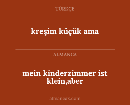 kreşim küçük ama - mein kinderzimmer ist klein,aber