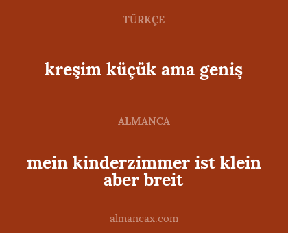 kreşim küçük ama geniş - mein kinderzimmer ist klein aber breit
