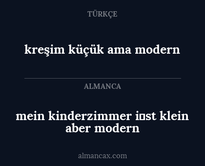 kreşim küçük ama modern - mein kinderzimmer i̇st klein aber modern