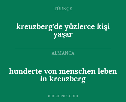 kreuzberg'de yüzlerce kişi yaşar - hunderte von menschen leben in kreuzberg