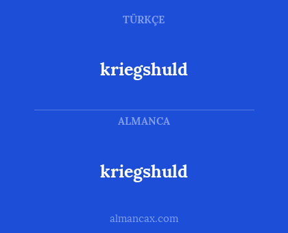 kriegshuld - kriegshuld