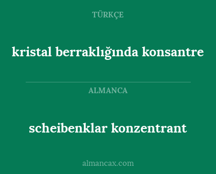 scheibenklar konzentrant - kristal berraklığında konsantre