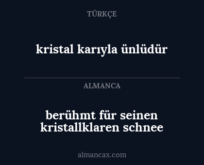 kristal karıyla ünlüdür - berühmt für seinen kristallklaren schnee