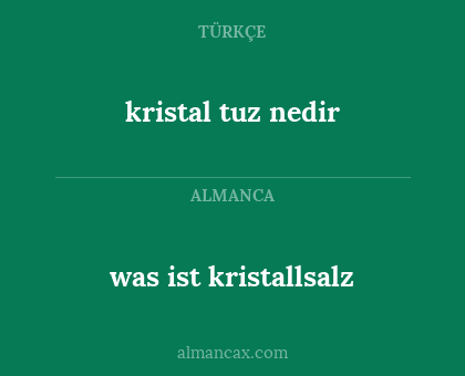 was ist kristallsalz - kristal tuz nedir