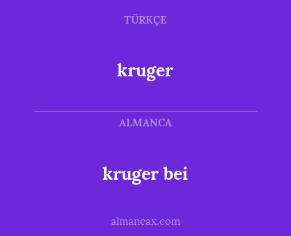 kruger - kruger bei