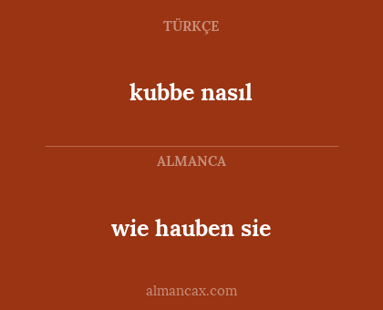 wie hauben sie - kubbe nasıl