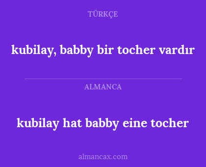 kubilay hat babby eine tocher - kubilay, babby bir tocher vardır
