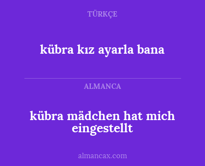 kübra mädchen hat mich eingestellt - kübra kız ayarla bana