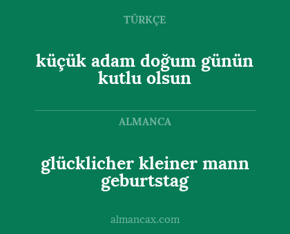 glücklicher kleiner mann geburtstag - küçük adam doğum günün kutlu olsun