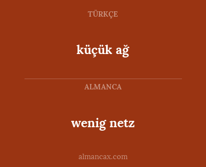 küçük ağ - wenig netz