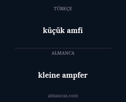 kleine ampfer - küçük amfi