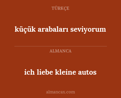küçük arabaları seviyorum - ich liebe kleine autos