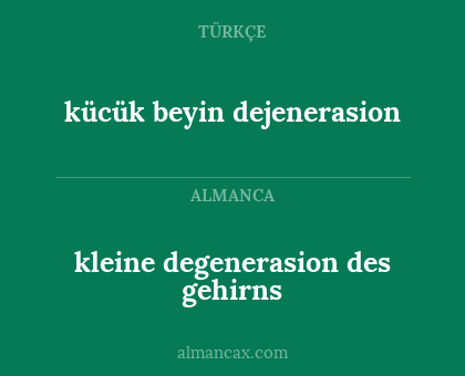 kleine degenerasion des gehirns - kücük beyin dejenerasion