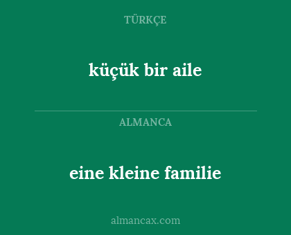eine kleine familie - küçük bir aile