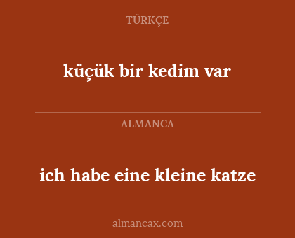 ich habe eine kleine katze - küçük bir kedim var