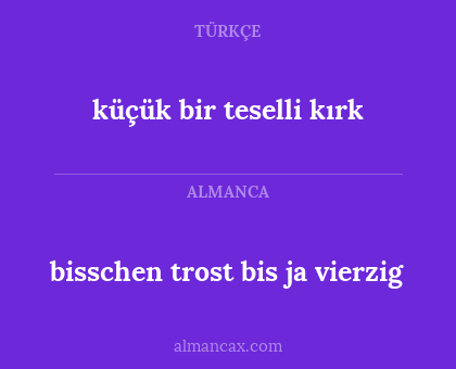 bisschen trost bis ja vierzig - küçük bir teselli kırk