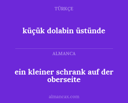 ein kleiner schrank auf der oberseite - küçük dolabin üstünde