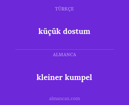 küçük dostum - kleiner kumpel
