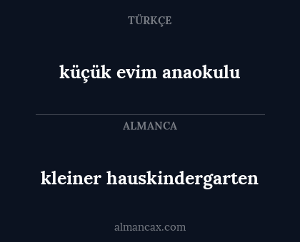 kleiner hauskindergarten - küçük evim anaokulu