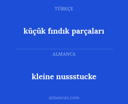 kleine nussstucke - küçük fındık parçaları