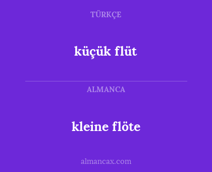 küçük flüt - kleine flöte
