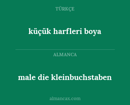 küçük harfleri boya - male die kleinbuchstaben
