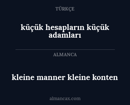 küçük hesapların küçük adamları - kleine manner kleine konten