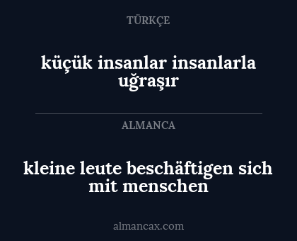 kleine leute beschäftigen sich mit menschen - küçük insanlar insanlarla uğraşır