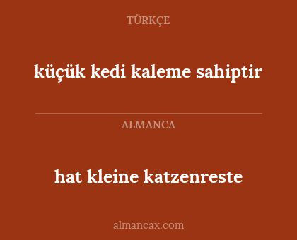 küçük kedi kaleme sahiptir - hat kleine katzenreste