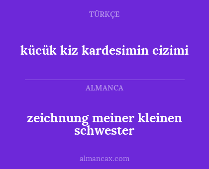 zeichnung meiner kleinen schwester - kücük kiz kardesimin cizimi