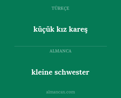kleine schwester - küçük kız kareş