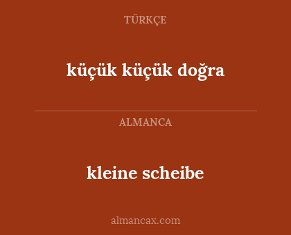 küçük küçük doğra - kleine scheibe