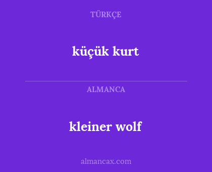kleiner wolf - küçük kurt