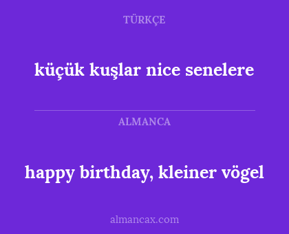 küçük kuşlar nice senelere - happy birthday, kleiner vögel