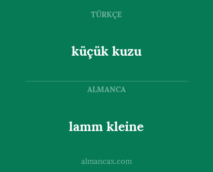 lamm kleine - küçük kuzu
