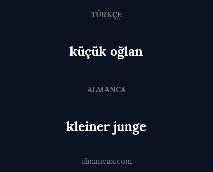 kleiner junge - küçük oğlan