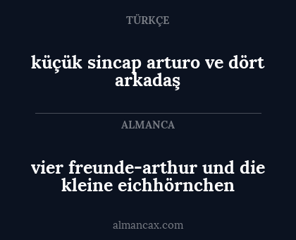 küçük sincap arturo ve dört arkadaş - vier freunde-arthur und die kleine eichhörnchen