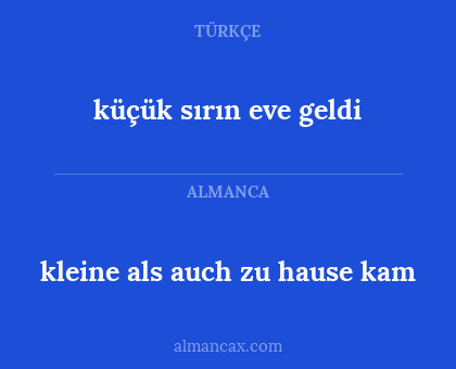küçük sırın eve geldi - kleine als auch zu hause kam