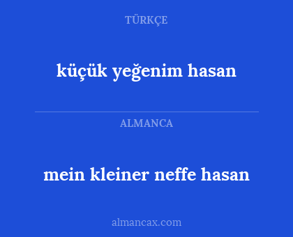 küçük yeğenim hasan - mein kleiner neffe hasan