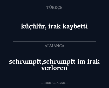 schrumpft,schrumpft im irak verloren - küçülür, irak kaybetti