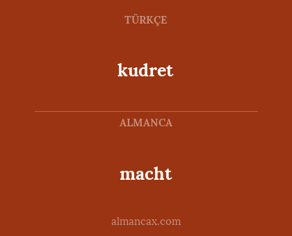 macht - kudret